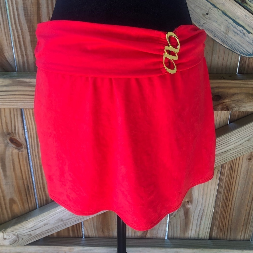 Athena Red Mini Silhouette Skirted Swimsuit Bottoms Size 8